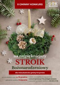 Plakat reklamujący konkurs na stroik bożonarodzeniowy