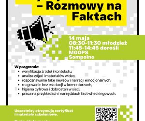 Plakat Szkolenia "Czysty Przekaz: Rozmowy na faktach w Aglomeracji Konińskiej"- Dostępne dwa nowe terminy- zapraszamy do zapisów!