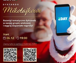 Dyktando Mikołajkowe, plakat reklamowy