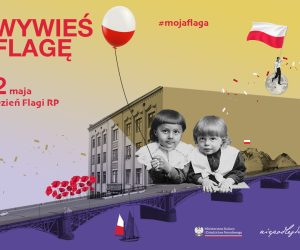 Plakat reklamujący Dzień Flagi Rzeczypospolitej Polskiej